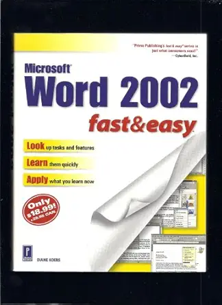 microsoft word 2002 fast and easy 1st edition diane koers 0761533931, 978-0761533931