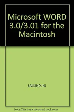 microsoft word 3 0/3 01 for the macintosh 1st edition neil j salkind 083062953x, 978-0830629534