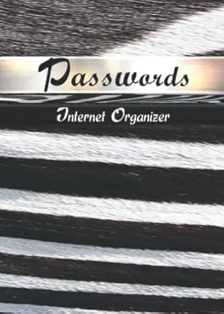 passwords zebara internet organizer a password book for internet computer hot spot network security a unique