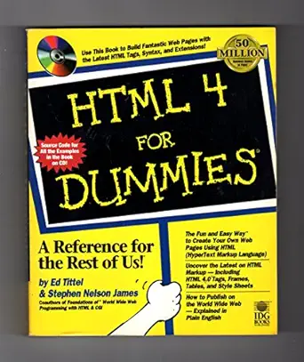 html 4 for dummies 1st edition ed tittel ,steve james 0764503316, 978-0764503313