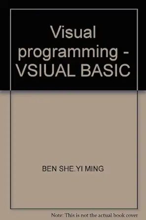 visual programming vsiual basic 1st edition yi ming 7121032333, 978-7121032332