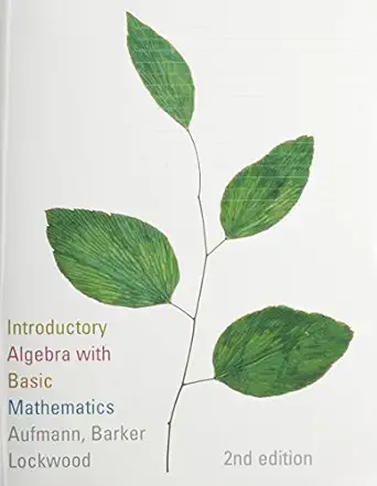 introductory algebra with basic mathematics 1st edition richard n aufmann ,vernon c barker ,joanne lockwood