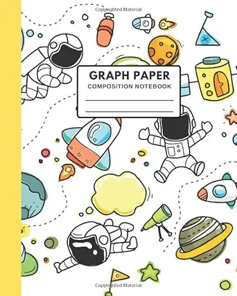 graph paper composition book colorful space cover perfect for math physics science notes and exercise book or