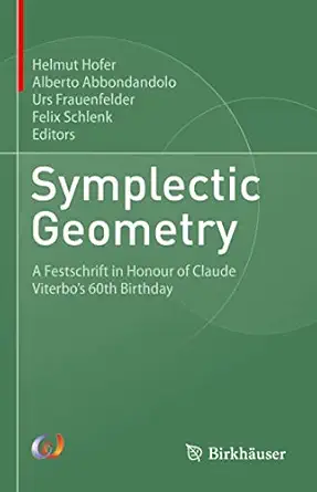 symplectic geometry a festschrift in honour of claude viterboa s 60th birthday 1st edition helmut hofer