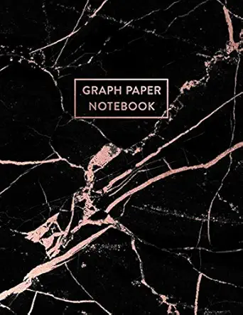 graph paper notebook smooth black marble and rose gold 8 5 x 11 5 x 5 squares per inch 100 quad ruled pages