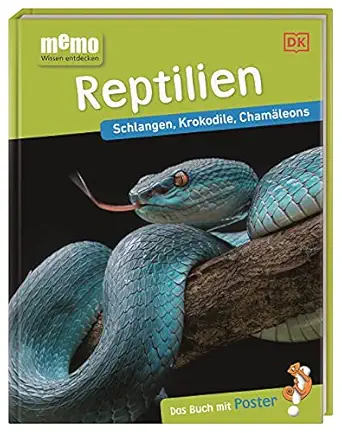memo wissen entdecken reptilien schlangen krokodile chama leons das buch mit poster 1st edition kiligry