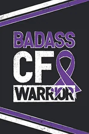 badass cf warrior journal blank lined journal notebook with cystic fibrosis purple ribbon graphic for cystic
