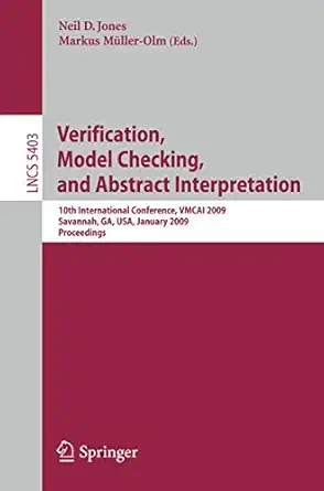verification model checking and abstract interpretation 10th international conference vmcai 2009 savannah ga