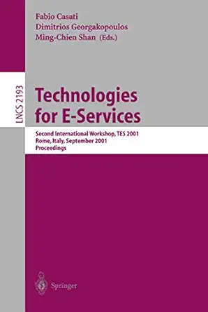 technologies for e services second international workshop tes 2001 rome italy september 14 15 2001