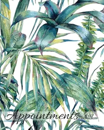 appointments 8 x10 15min slots tropical 3 column daily schedule appointment book for salons spas