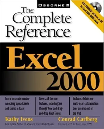 excel 2000 the complete reference 1st edition kathy ivens ,conrad carlberg 0072119675, 978-0072119671