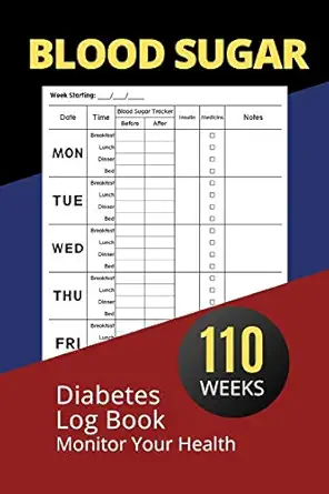 blood sugar diabetes log book easy tracking monitor blood sugar and monitor your health 2 year blood sugar
