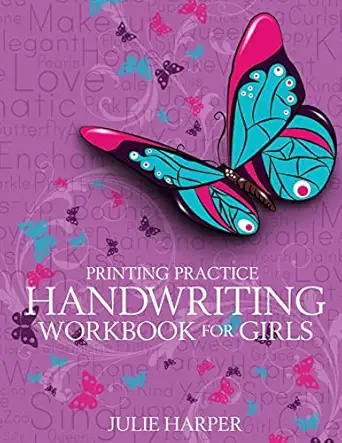 printing practice handwriting workbook for girls 1st edition julie harper 1495991490, 978-1495991493