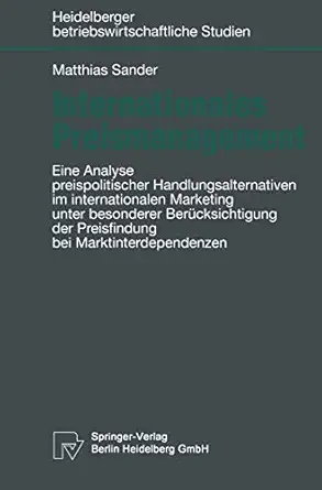 internationales preismanagement eine analyse preispolitischer handlungsalternativen im internationalen