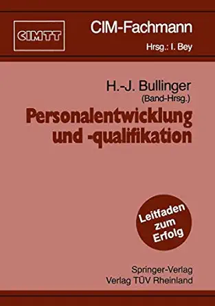 personalentwicklung und qualifikation 1st edition hans ja rg bullinger 3540532382, 978-3540532385