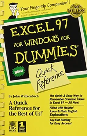 excel 97 win for dummies qref 1st edition john walkenbach 0764500600, 978-0764500602