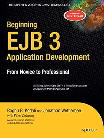 beginning ejb 3 application development from novice to professional 1st edition raghu r kodali ,jonathan