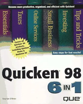 quicken 98 6 in 1 1st edition stephen o\\\\\\\'brien 0789713535, 978-0789713537