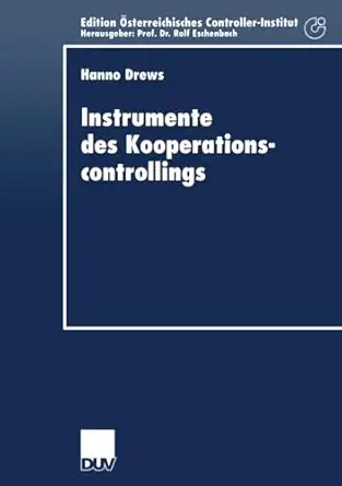 instrumente des kooperationscontrollings anpassung bedeutender controllinginstrumente an die anforderungen