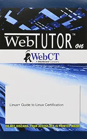 webtutora on webcta printed access card for eckerta s linux+ guide to linux certification 3rd 1st edition