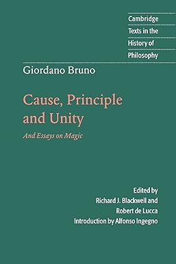 giordano bruno cause principle and unity and essays on magic 1st edition giordano bruno ,richard j blackwell