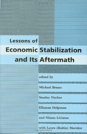 lessons of economic stabilization and its aftermath 1st edition michael bruno ,stanley fischer 0262023245,