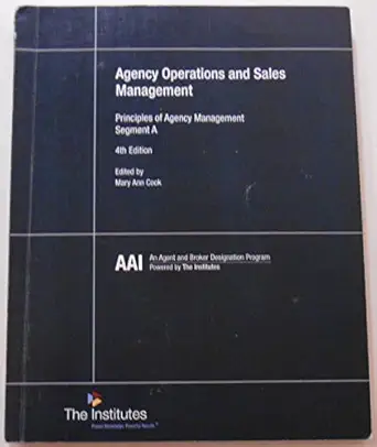 agency operations and sales management 1st edition mary ann cook 089463528x, 978-0894635281