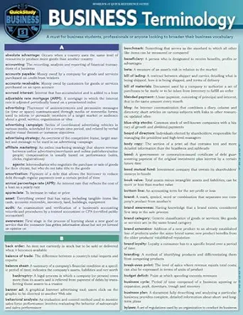 business terminology a quickstudy laminated reference guide 1st edition jason scerbo 1423251482,