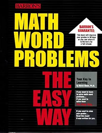 math word problems the easy way 1st edition david ebner ph d 0764118714, 978-0764118715