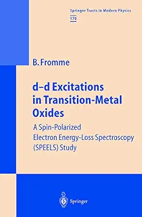d d excitations in transition metal oxides a spin polarized electron energy loss spectroscopy study 1st