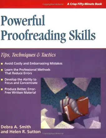 powerful proofreading skills tips techniques and tactics 1st edition debra a smith ,helen r sutton