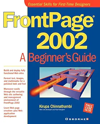 frontpage 2002 a beginners guide 1st edition kirupa chinnathambi 0072134917, 978-0072134919
