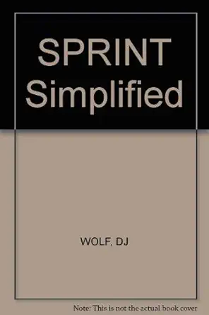 sprint simplified 1st edition douglas j wolf ,gloria j wheeler 0830631135, 978-0830631131