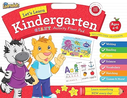 lets learn kindergarten giant activity floor pad learn something new every day includes over 100 stickers 1st