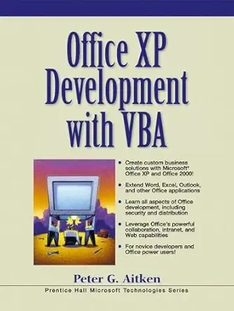 office xp development with vba 1st edition peter g aitken 0130654175, 978-0130654175