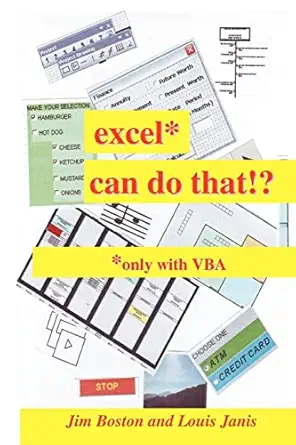 excel can do that only with vba 1st edition jim boston ,louis janis 1452858578, 978-1452858579