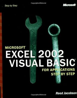 microsofta excel 2002 visual basica for applications step by step 1st edition reed jacobson 0735613591,