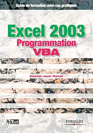 excel 2003 programmation vba 1st edition daniel jean david 2212116225, 978-2212116229