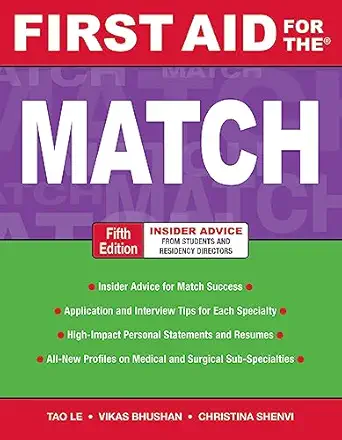 first aid for the match 1st edition tao le ,vikas bhushan ,christina shenvi 007170289x, 978-0071702898
