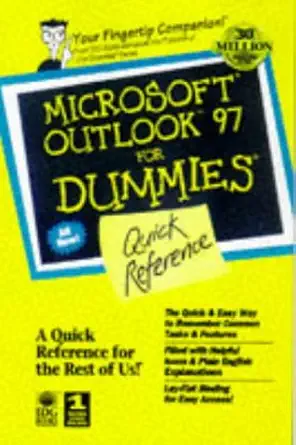 microsoft outlook 97 for windows for dummies quick reference 1st edition bill dyszel 0764501844,