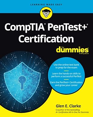 comptia pentest+ certification for dummies 1st edition glen e clarke 1119633559, 978-1119633556