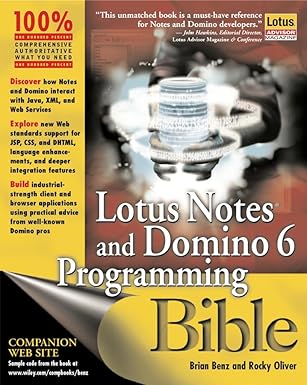 lotus notes and domino 6 programming bible 1st edition brian benz ,rocky oliver 0764526111, 978-8126504169