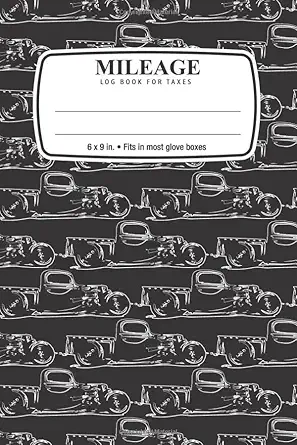mileage log book for taxes 6 x 9 in a fits in most glove boxes 1st edition stylized notebooks 1792743874,