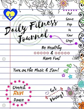 daily fitness journal for kids running log and physical activity for children with healthy snack ideas 1st