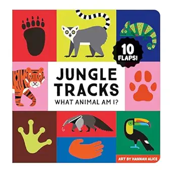 jungle tracks a lift the flap interactive jungle animal board book for young children 1st edition hannah