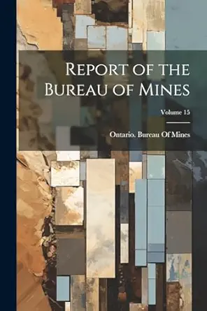 report of the bureau of mines volume 15 1st edition ontario bureau of mines 1022866370, 978-1022866379
