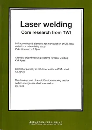 laser welding core research from twi 1st edition gyoujin cho 1855735180, 978-1855735187