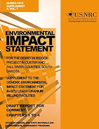 environmental impact statement for the dewey burdock project in custer and fall river countries south dakota