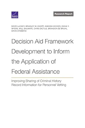 decision aid framework development to inform the application of federal assistance improving sharing of