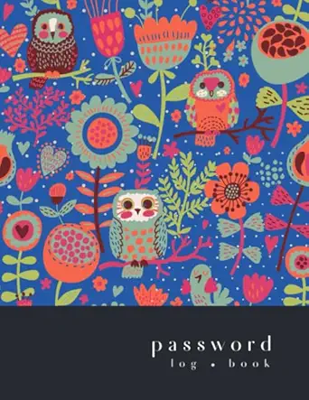 password log book 8 5 x 11 big password notebook with a z alphabet indexed large print inside cute owl floral